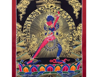 Chakrasamvara Thangka Painting, Handmade Sacred Thangka for Meditation, Hand Painted Canvas Cotton Thangka From Nepal
