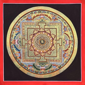 Om Mandala Thangka Malerei, Om Mani Padme Hum Mandala Thangka