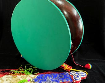 Large Size Tibetan Damaru, double drum, Genuine Hand Made Tibetan Chod Drum