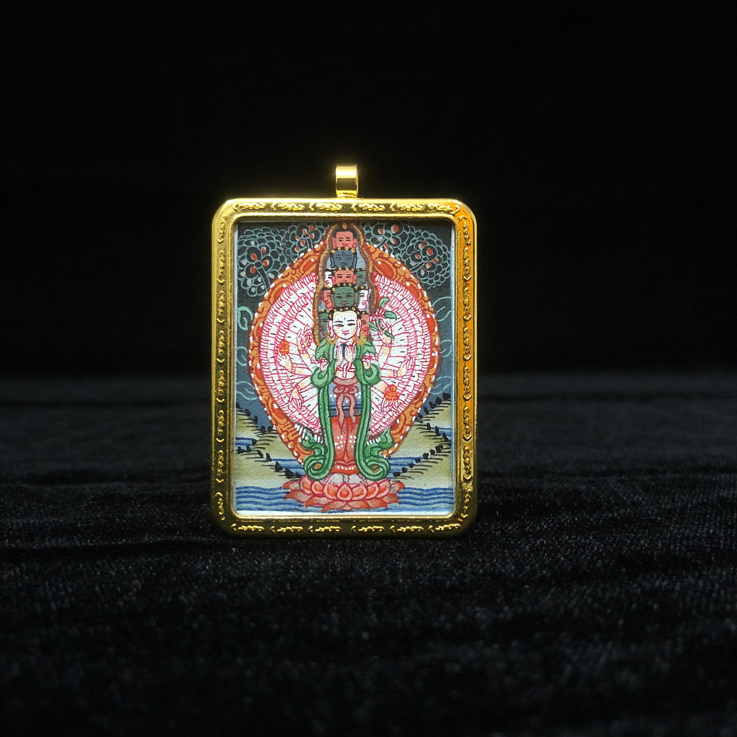 24k Gold 1000 Arm Avalokiteshvara Thangka Handmade Sacred - Etsy