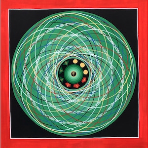 13,5x13,5 Zoll Tantrisches Mandala Thangka, Kosmos Mandala für Meditaion und Visualisierung, handgemachte Thangka auf Baumwollleinwand aus Nepal