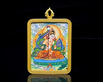 Master Quality Dakini Mandarava Pendant Thangka, Amulet Yeshe Tsogyal, Blessed Small Thangka,  necklace, jewellery, handmade