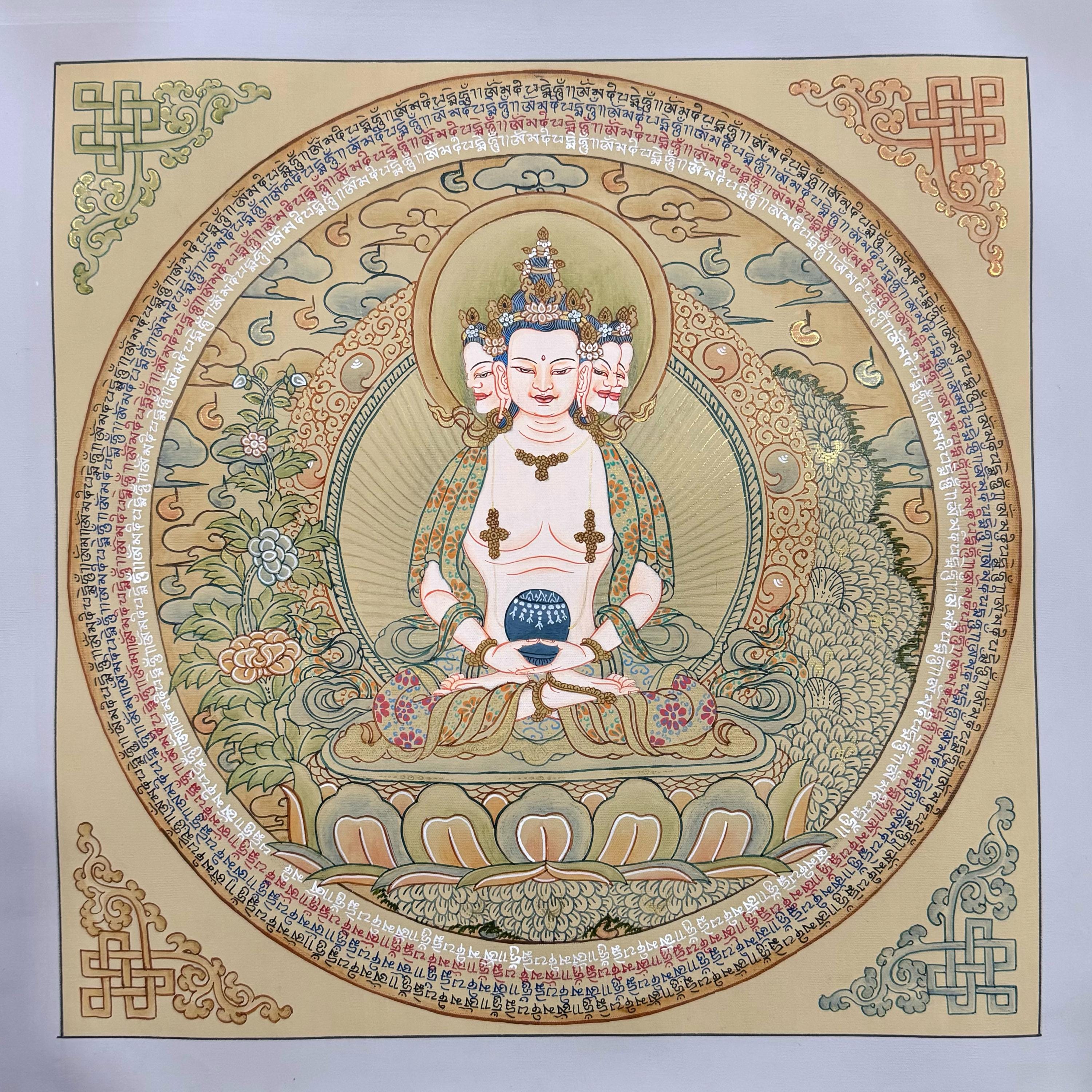 Vairocana Mantra Mandalathangka, Vairocanaprayer Mandala Thanka