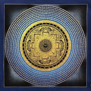Prayer Mandala Thanka, Mantra Mandala Thangka, Om Mani Padme Hum Mandala Thangka, Mantra Blessed Thangka
