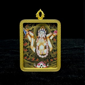 Genuine Handmade 24k Gold Sukhasiddhi Pendant, Dakini Talisman Charm, Pendant, Amulet, Talisman of Buddhist Protection