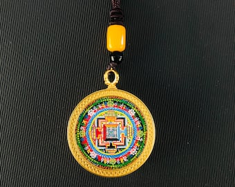 Monk Blessed Kalachakra Mandala Pendant, Mandala Amulet - Necklace, Jewellery, Handmade