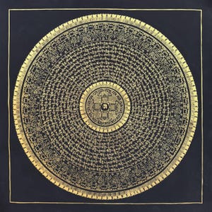 Om Mani Padme Hum Mandala Thangka, Bendito Mandala Thanka, Pintura de decoración de pared tibetana