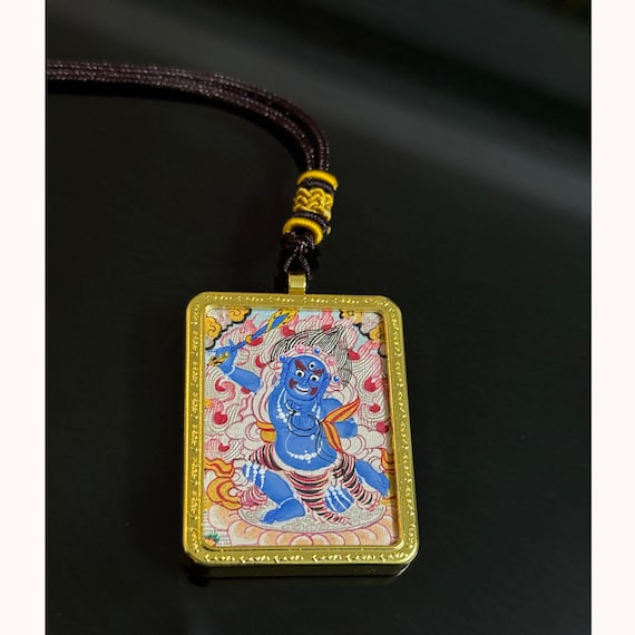 手描き不動明王タンカ ペンダント: チベット仏教のお守り - Etsy 日本