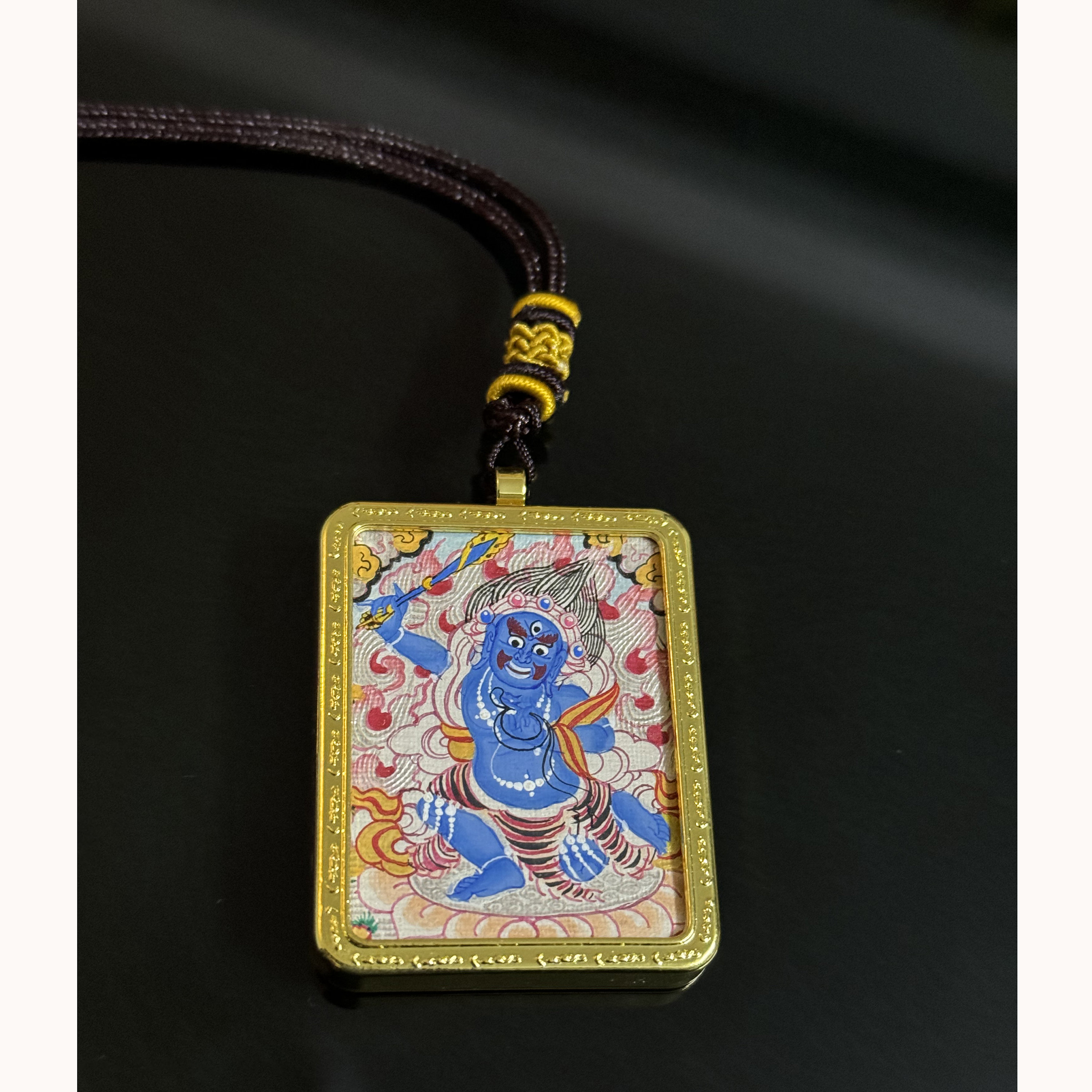 手描き不動明王タンカ ペンダント: チベット仏教のお守り - Etsy 日本
