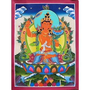 Manjushri Thangka, Bodhisattva of knowledge and wisdom