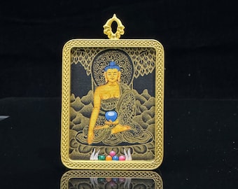 24k Gold Lama Blessed Buddha Pendant, Handmade Buddha Amulet,  necklace, jewellery, handmade