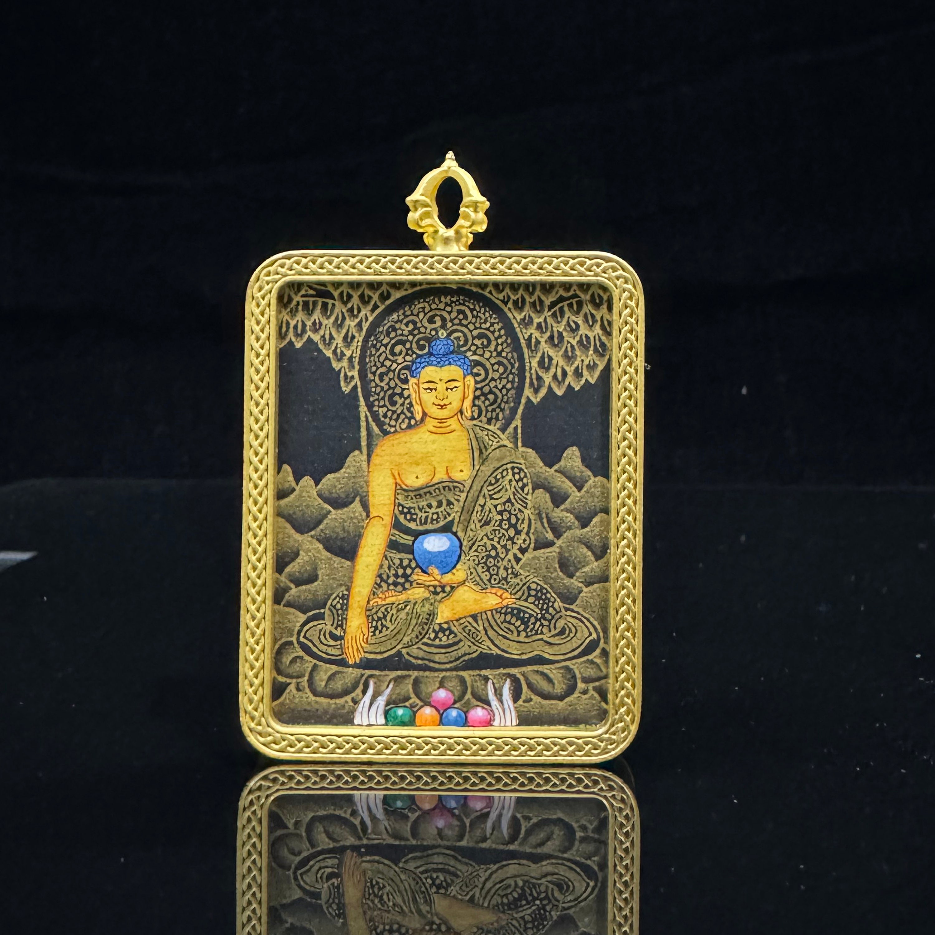 24k Gold Lama Blessed Buddha Pendant, Handmade Buddha Amulet,  necklace, jewellery, handmade
