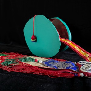 Tibetan Damaru, double drum, Genuine Hand Made Tibetan Chod Drum