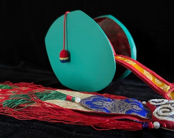 Tibetan Damaru, double drum, Genuine Hand Made Tibetan Chod Drum