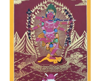 タンカ ダーキニー 肉筆画 手描き仏画 ヴァジュラヨーギニー