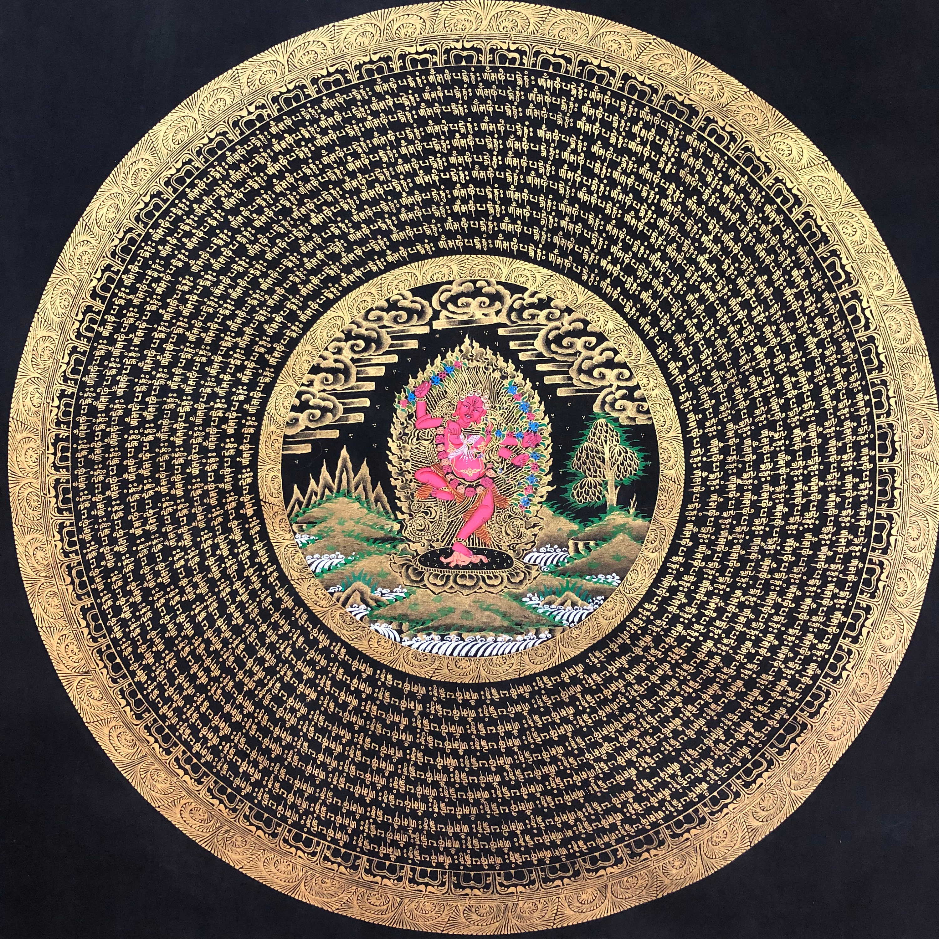 アート・デザイン・音楽 Marjaana Kella / Marjaana Kella Handmade Kurukulla Mandala Thangka, Red Tara Art on Cotton Canvas