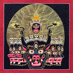 Yamantaka Thangka Painting, Handmade in Nepal, Vajrabhairava Thanka