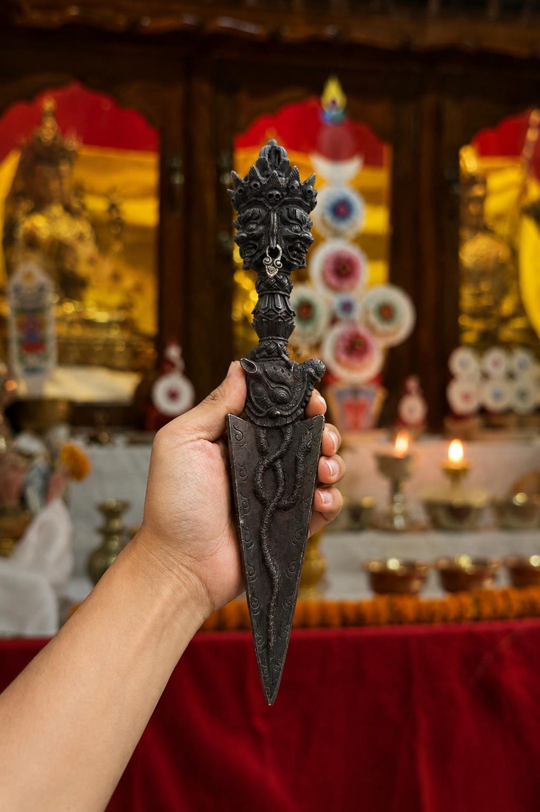 Black Vintage Iron Dorje Phurba, Three-faced Kilaya, Ritual Dagger - Etsy