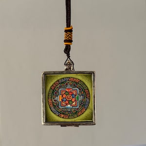 Hand Painted Mandala Pendant, Mandala Amulet - Necklace, Jewellery, Handmade