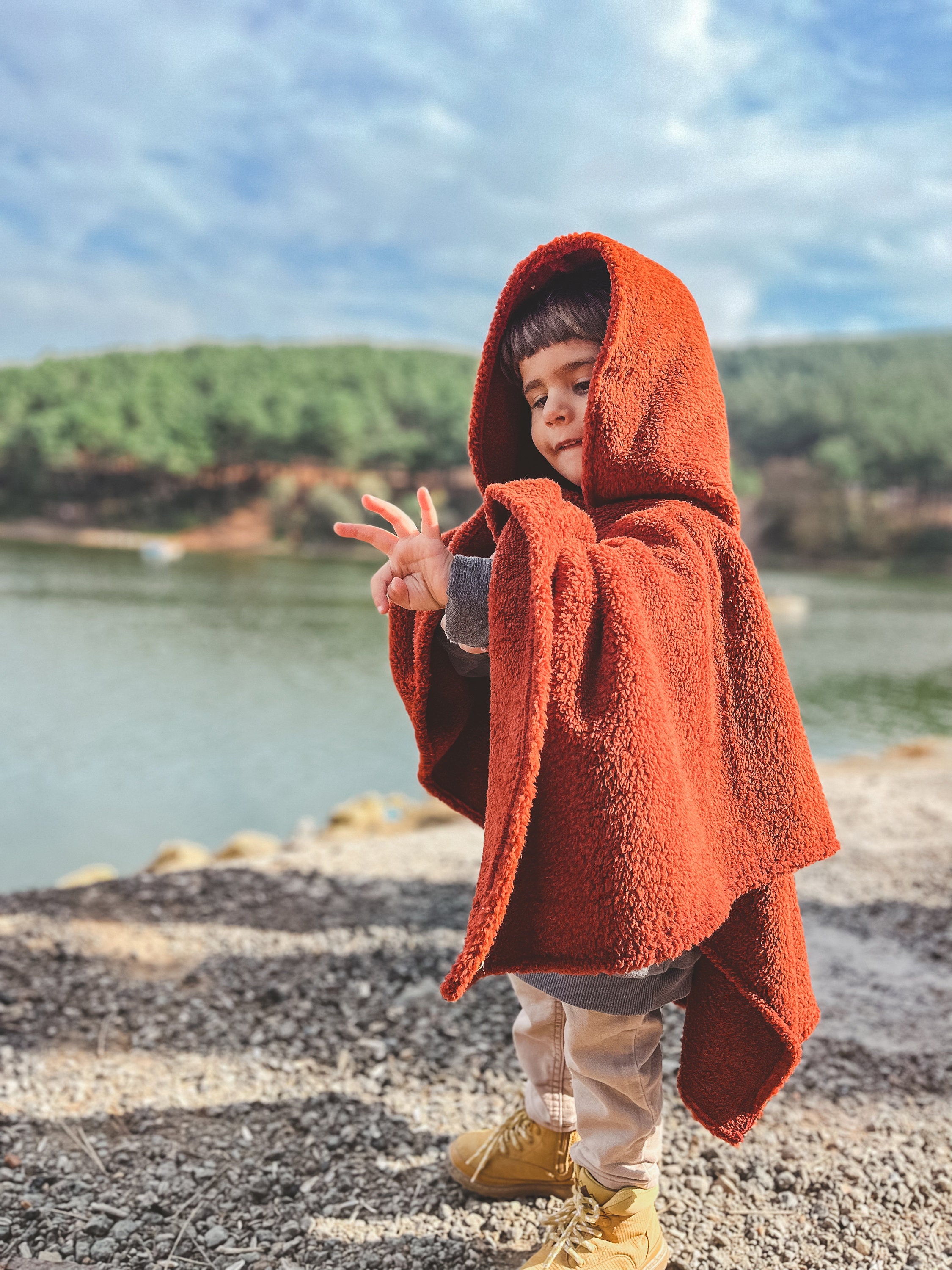 Children's Hooded Poncho, Kids Welsoft Poncho, Baby Fall