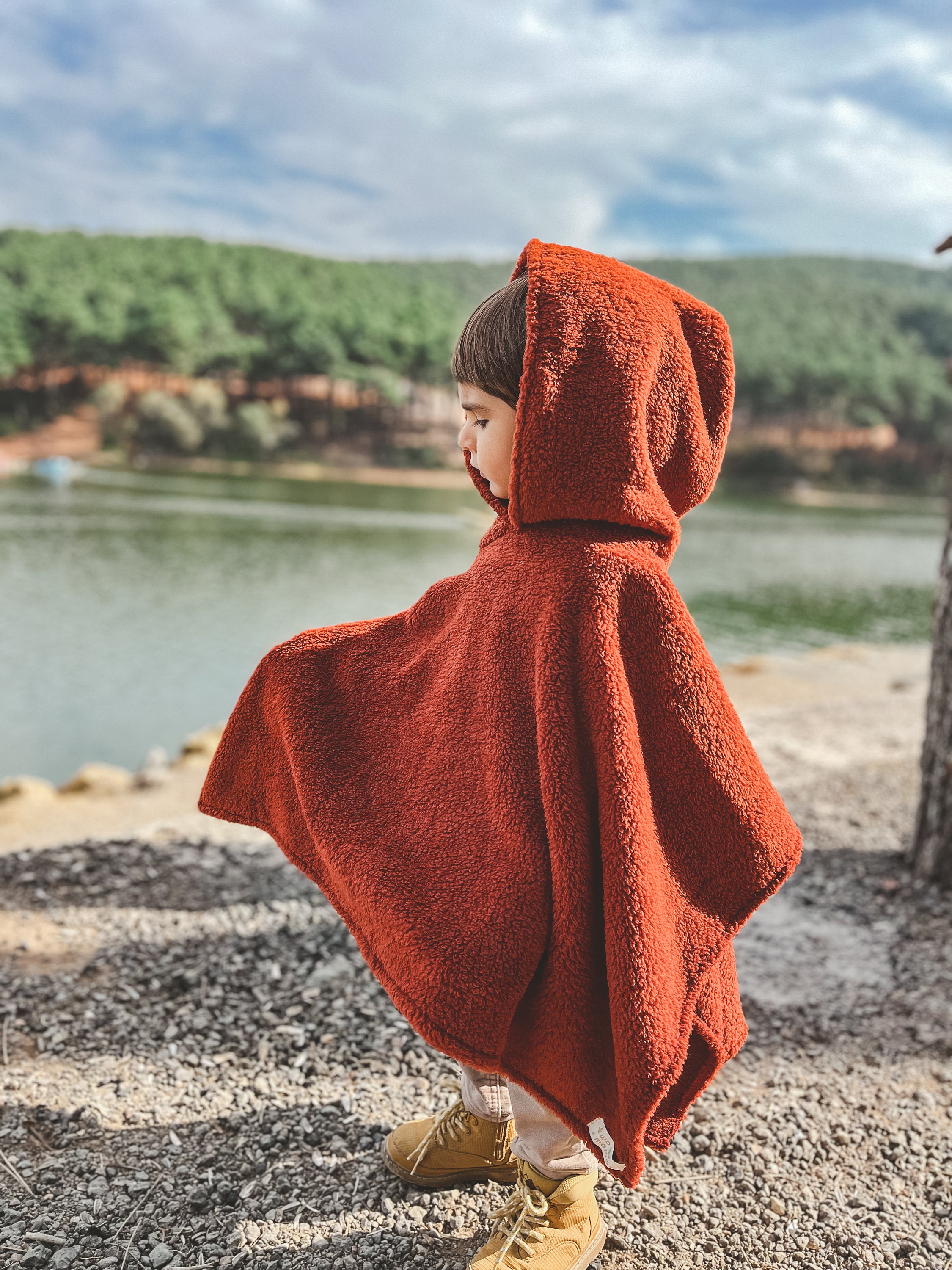 Car Seat Poncho Kids Coat Faux Fur Deer Cape Christmas Fleece