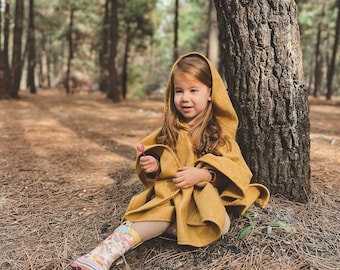 Poncho de invierno de cachemira con capucha para niños, poncho de otoño tejido a mano para niños, sudadera con capucha boho hecha a mano para bebés, capa para asiento de coche para niños pequeños, ropa de invierno para niños