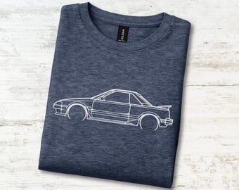 80s Wedge Mid-Engine T-Shirt 1986 JDM Pop-Up Headlight Sports Car Tee Birthday Gift For Dad