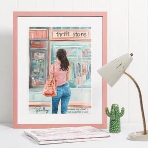 Thrift store reseller, Thrift Store Shopping Wall Art, Printable Wall Art, Digital Download