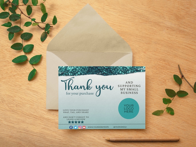 Printable Thank You Card Thank You Business Template Note - Etsy