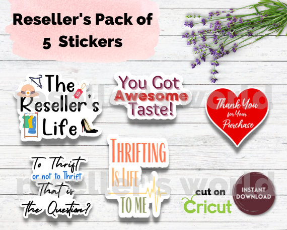 Resell Sticker Reseller's Bundle Instant Download Stickers, Die Cut Stickers ...