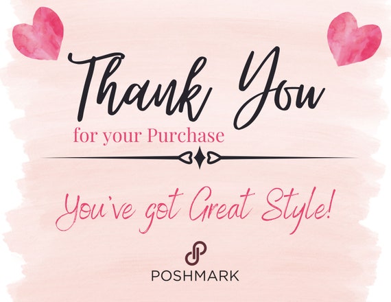 Poshmark Thank You, Posh Love, Thank You Card Poshmark 