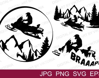 Download Snowmobile Svg Etsy