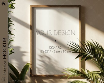 frame mockup, mockup for poster, ISO frame mockup, natural light mockup, tropical design, PSD