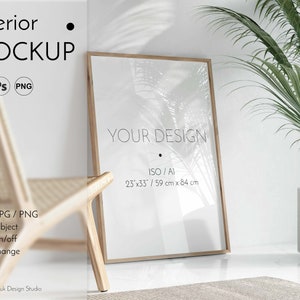 One frame mockup, Frame mock up, interior mockup, iso, Color change mockup, Glass reflection, ISO A1