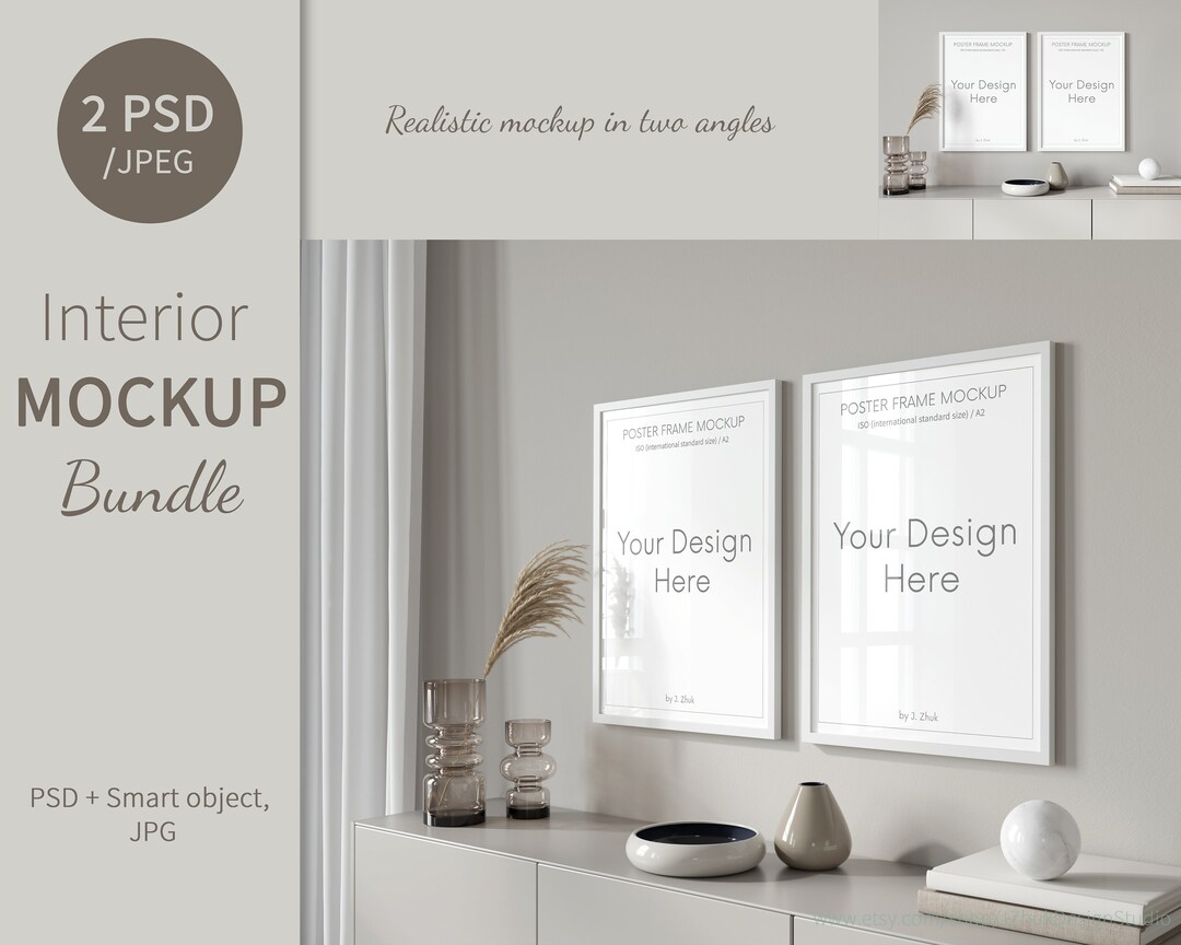 Two Frames Mockup, Set Mockup, Mockup Bundle, Minimalist Mockup ...