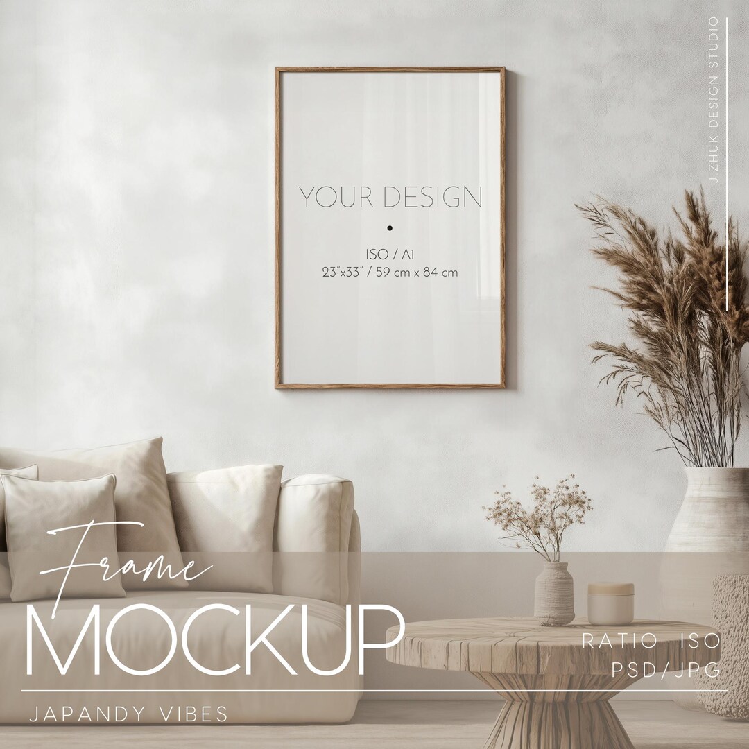 Frame Interior Mockup, One Frame, Minimalist Japandy Style Interior ...