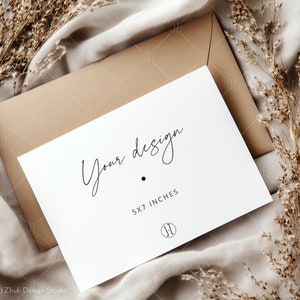 Maqueta de invitación, Maqueta de tarjeta de boda, Maqueta de agradecimiento, Maqueta de tarjeta de felicitación, Maqueta de invitación, 7x5, Jpg, Psd, Objeto inteligente