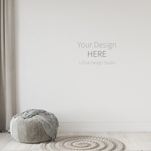 Empty Wall mockup, Minimalist mockup, Boho Living room mockup, Interior template, wall mockup, Beige unterior mockup, beige wall, Off-white