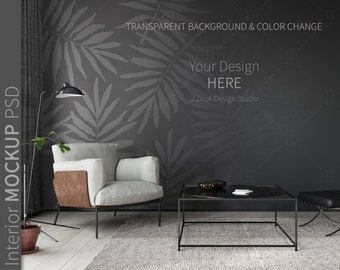 Wall Mockup, Transparent Background, Blank Wall Mockup, Empty Wall Mockup, Living room mockup, Empty Wall, Wallpaper Mockup