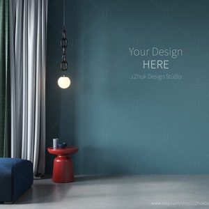 Interior Mockup, Living Room Mockup, Blue Wall Mockup, Stock Mockup, Interior Mockup, Contemporary mock up, mock, JPG,
