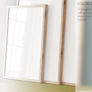 May include: Three wooden picture frames with white mats and a white background. The text "COLOR Change" is visible in the top right corner of the image. The text below reads "Change the color of wall and some interior elements just with one click."