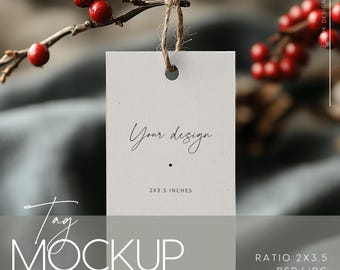 Christmas tag mockup Wedding favor tag Winter tag mockup Thank you tag mockup Gift tag mockup Holiday tag mockup 2x3.5 tag mockup PSD JPG