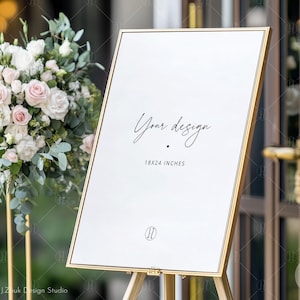 Wedding Welcome Sign Mockup, 18x24,  Minimal Engagement Party, Botanical Engagement Party Welcome Sign Mockup, PSD smart Object, JPG