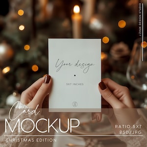 Maquette de carte de Noël, maquette d'invitation minimaliste, maquette de carte vierge, maquette de carte de menu, maquette d'invitation 5 x 7, PSD, JPG