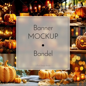 Halloween banner mockup, Etsy Shop Banner Mockup, mockup Bandel, interior mock up, 5 mockups, JPG
