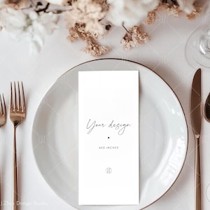 Makieta menu weselnego 4x9, Elegancki makieta menu, Pusty szablon karty menu, Minimalistyczny makieta stacjonarna, PSD