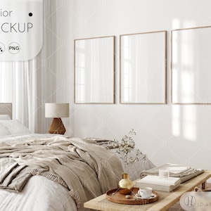 Frame mockup, Three frame mockup, Boho interior mock up, Color change, Editable mock up, glass reflection, PDF