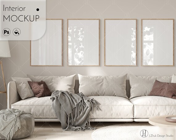 Frame Mockup 4 Frames Mockup Interior Mockup Color Change - Etsy