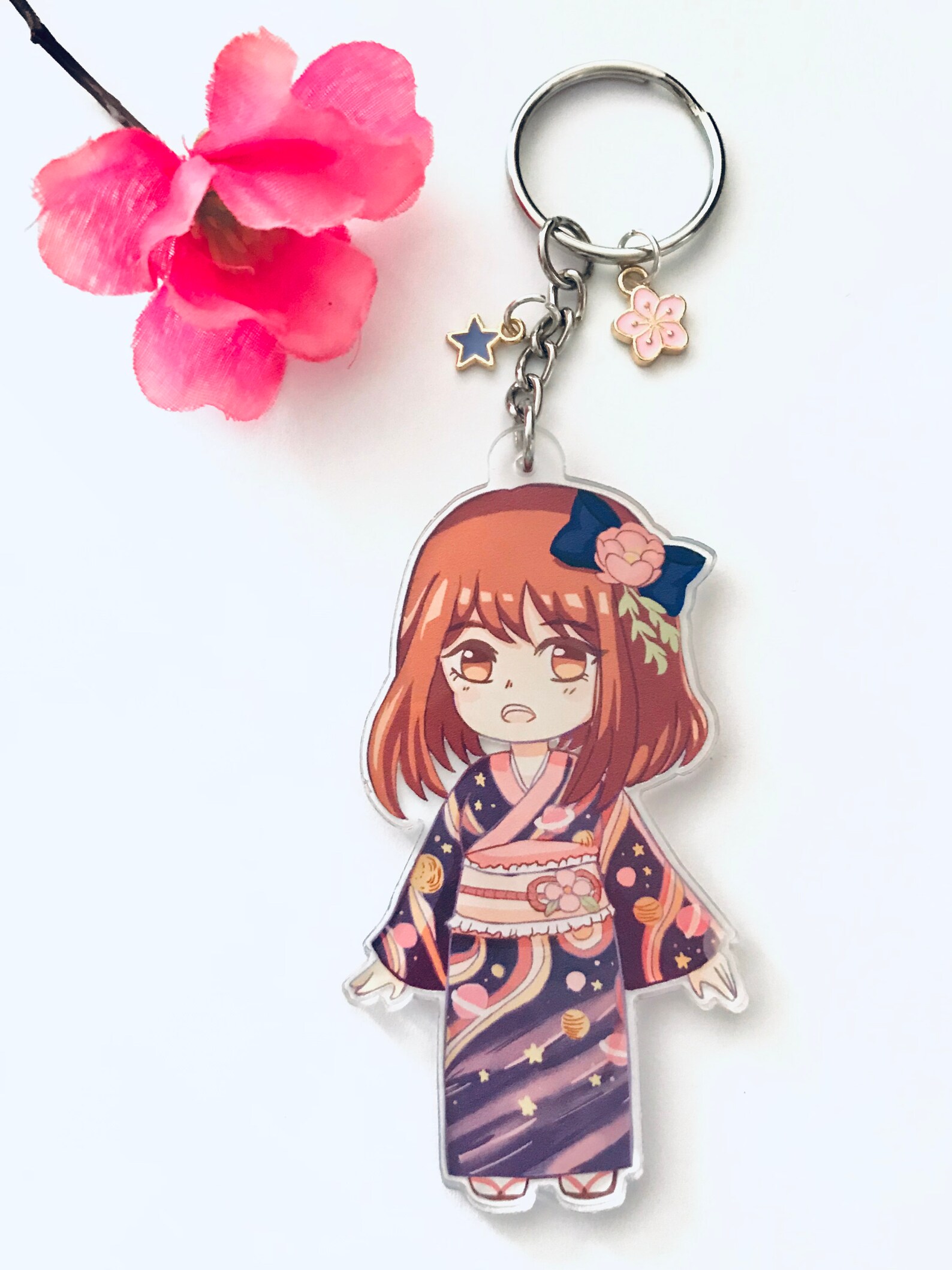 BNHA Ochako Uraraka Yukata Keychain Arcylic Charm OneSided Etsy