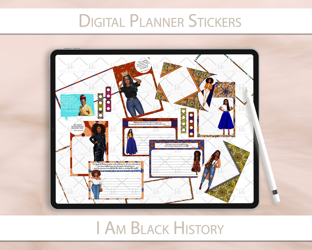 I AM HISTORY Digital Planner Stickers | Black History Digital Planner Stickers - Etsy